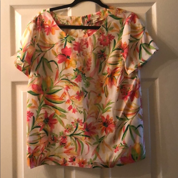 J.Crew Hawaiian Print Floral Top - Picture 1 of 3